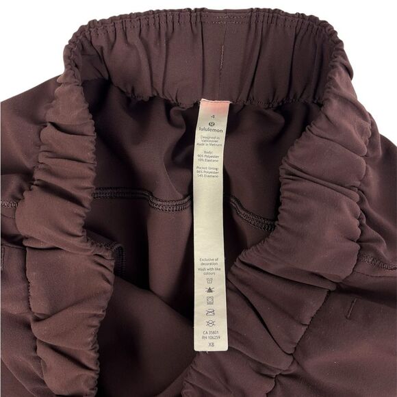 Lululemon On The Fly Skirt 21” Brown Satin Drawstring Waist Size 4 - Picture 7 of 8